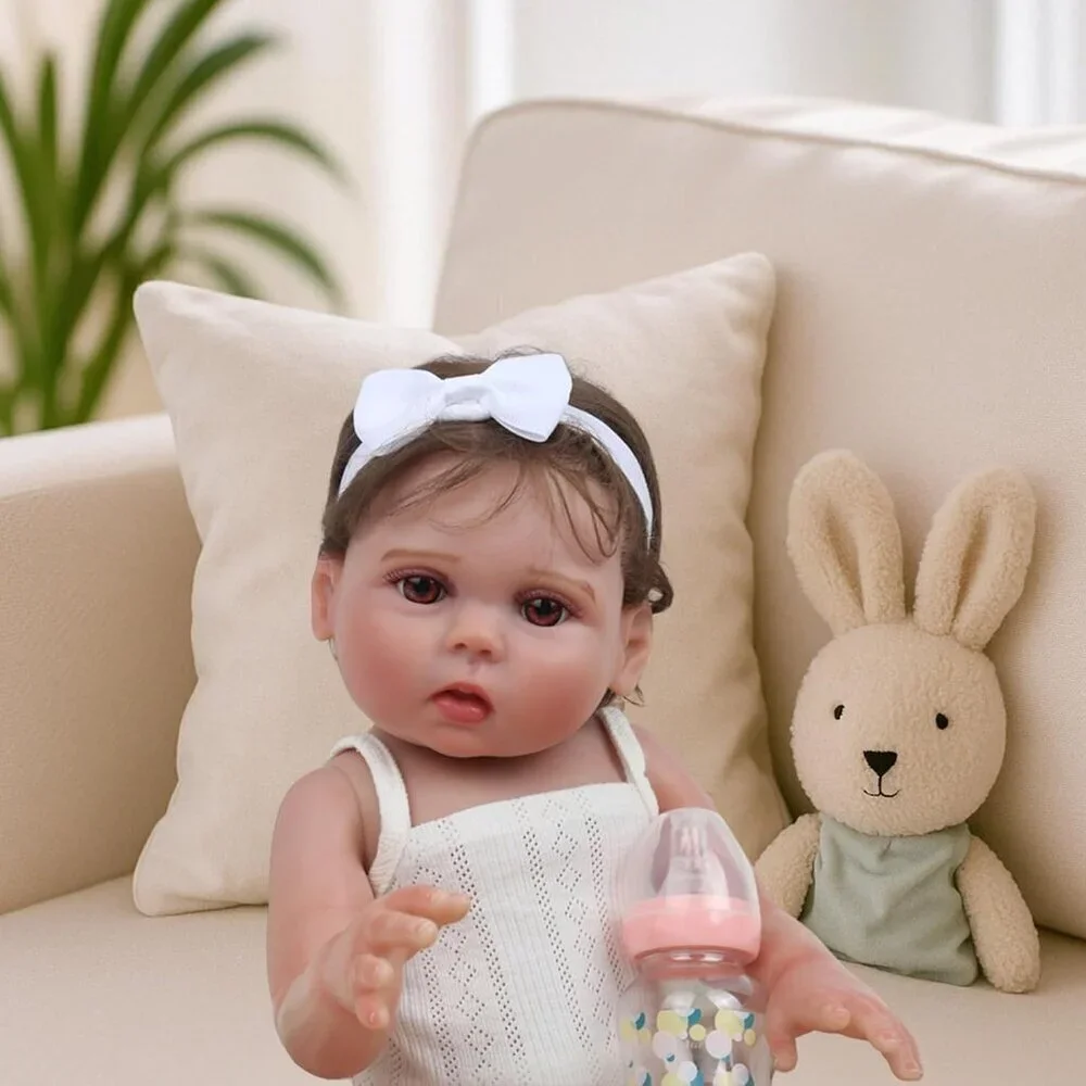 🆕18inch Full Vinyl Body Newborn Baby Doll Poseable Limbs Lucy Girl Reborn Baby